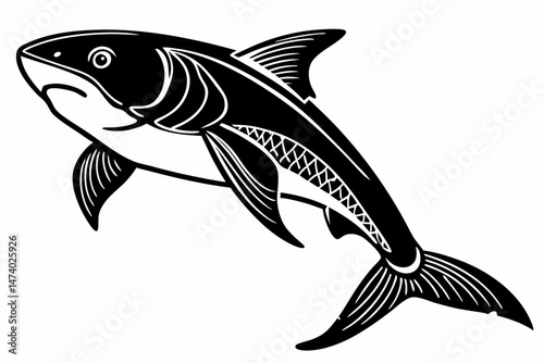 parrotfish sihouette black vector