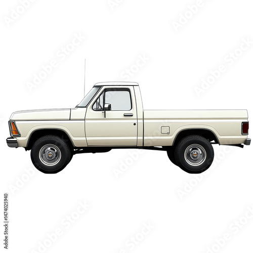 Pickup Truck isolated on transparent background.