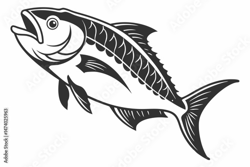 parrotfish sihouette black vector