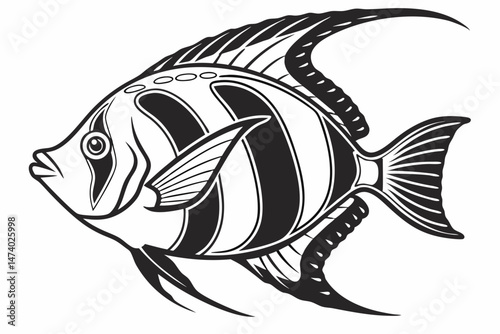 parrotfish sihouette black vector