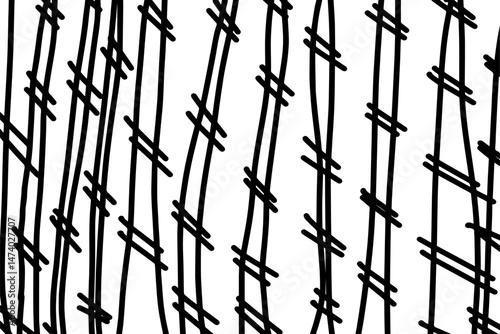 Hand-drawn line textures. Scribbles, horizontal and wavy strokes. Different types of hatching