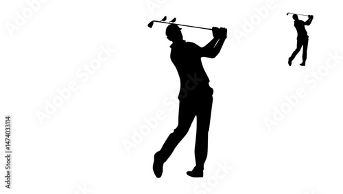 golf player cute symbol, black isolated silhouette