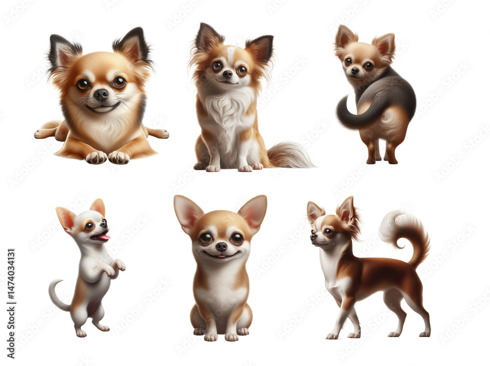 Fototapeta premium A collection of chihuahua portraits