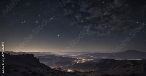 Vast, glittering expanse of night sky, countless stars twinkling ,  purple,  twinkle,  astrophysics