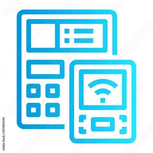icon rfid chip with style gradient