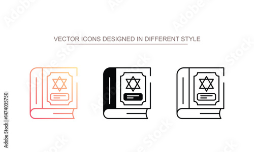 Spell Book icon design with white background stock illustration
