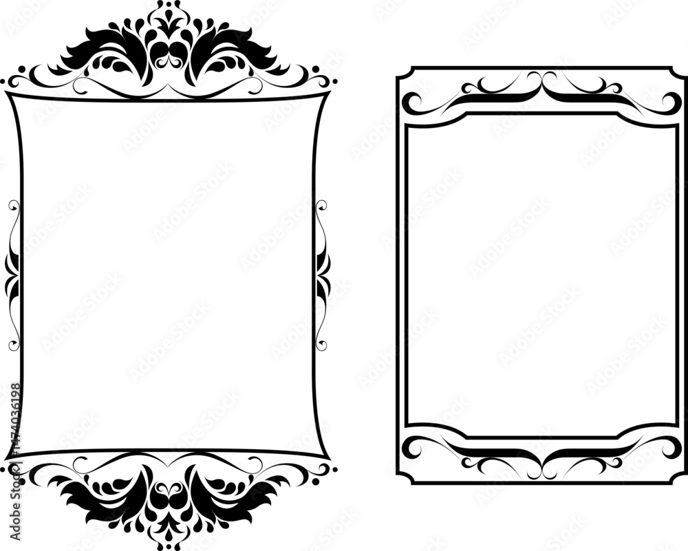 vector frames black on a white background, vintage