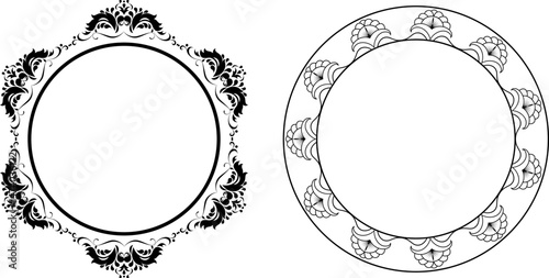 Obraz na płótnie vector frames black on a white background, vintage w salonie