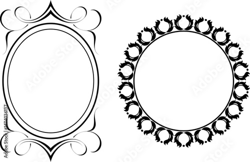 Obraz na płótnie vector frames black on a white background, vintage w salonie