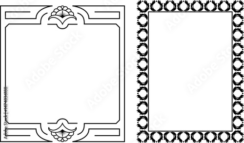 vector frames black on a white background, vintage