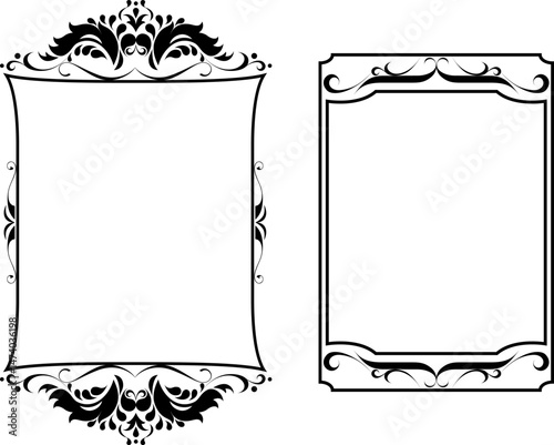 Obraz na płótnie vector frames black on a white background, vintage w salonie