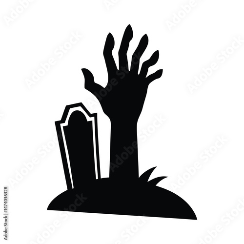 zombie hand rising from the grave vector