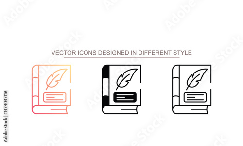 Poetry Book icon design with white background stock illustration