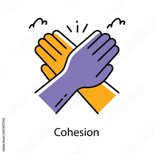 Cohesion Vector filled Outline Style Icon. Eps 10 File 
