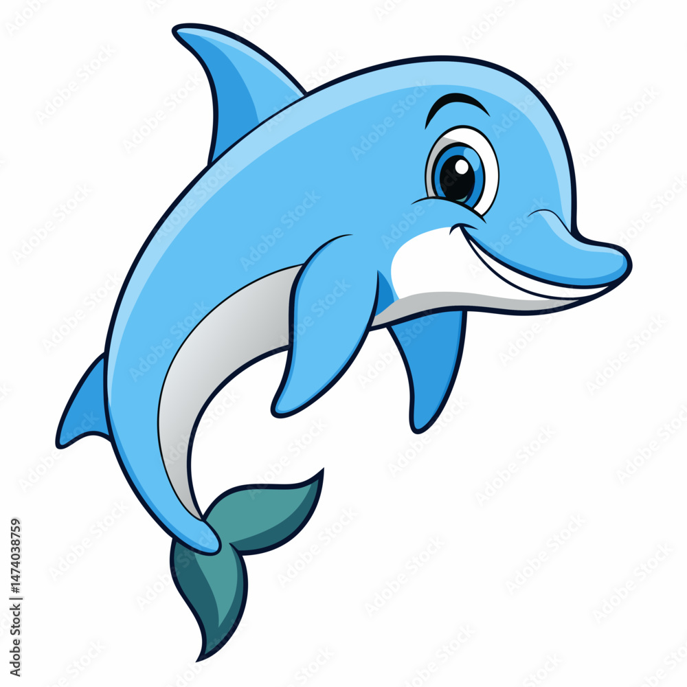 Naklejka premium Cheerful Dolphin Vector Illustration
