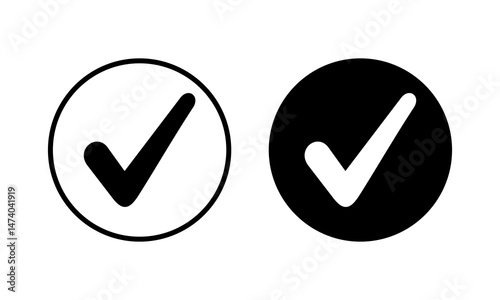 Check mark icon vector illustration. Tick mark sign and symbol