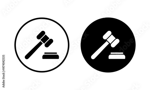 Gavel icon vector illustration. judge gavel sign and symbol. law icon. auction hammer