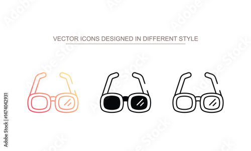 Eye Glasses icon design with white background stock illustration