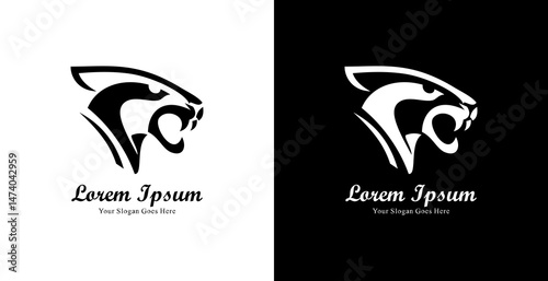 Jaguar head logo design with simple shape photo