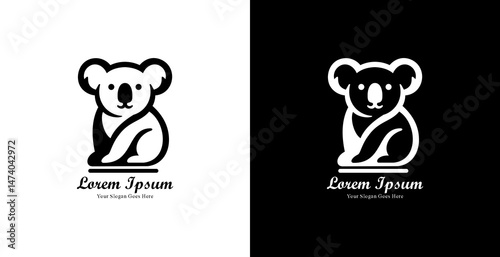 Modern style sitting koala logo design
