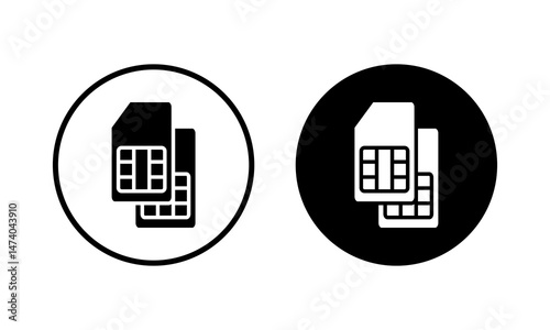 Sim card icon vector illustration. dual sim card sign and symbol