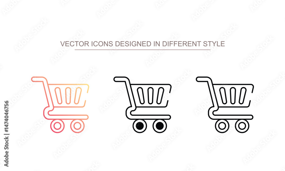 Shopping Cart icon design with white background stock illustration
