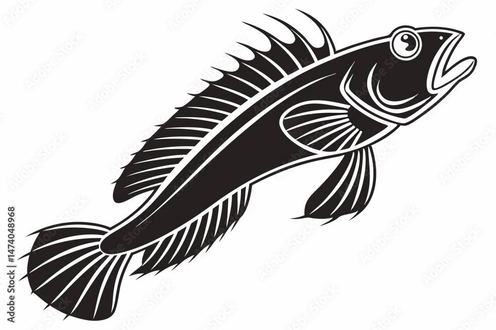 Fototapeta premium blenny sihouette black vector