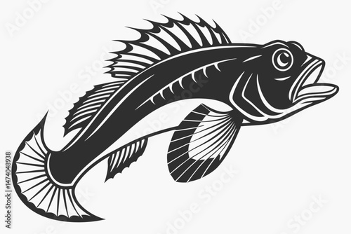 blenny sihouette black vector