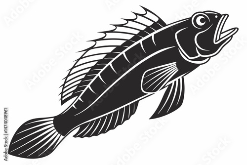 blenny sihouette black vector