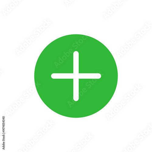 Plus or add color icon for apps and websites. Plus icon isolated on transparent background. 