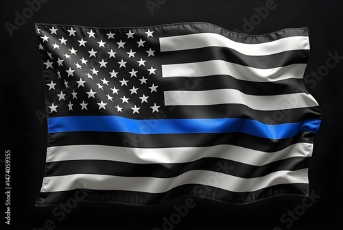 The American flag, a national symbol of the USA, features red and white stripes with a blue canton of stars, often waving as a patriotic banner