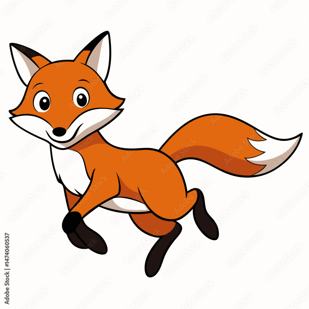 Obraz premium Dynamic Fox Jump Vector Art