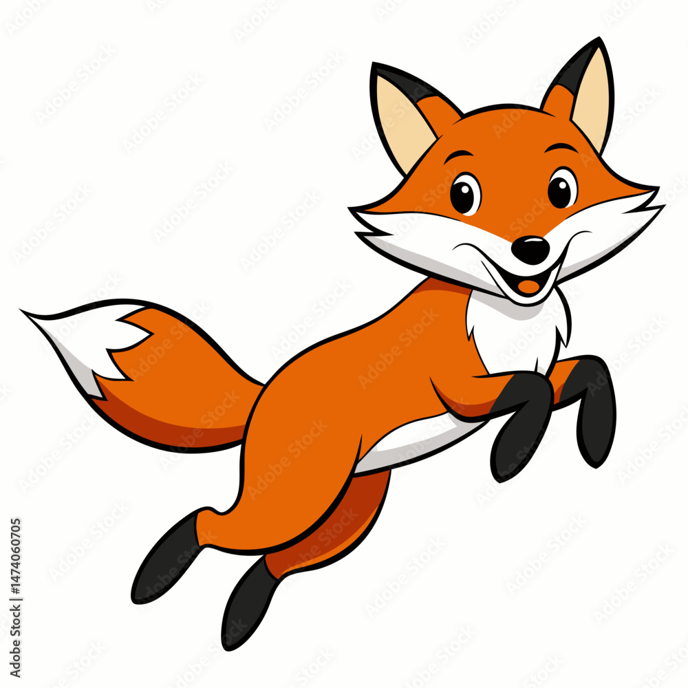Obraz premium Dynamic Fox Jump Vector Art