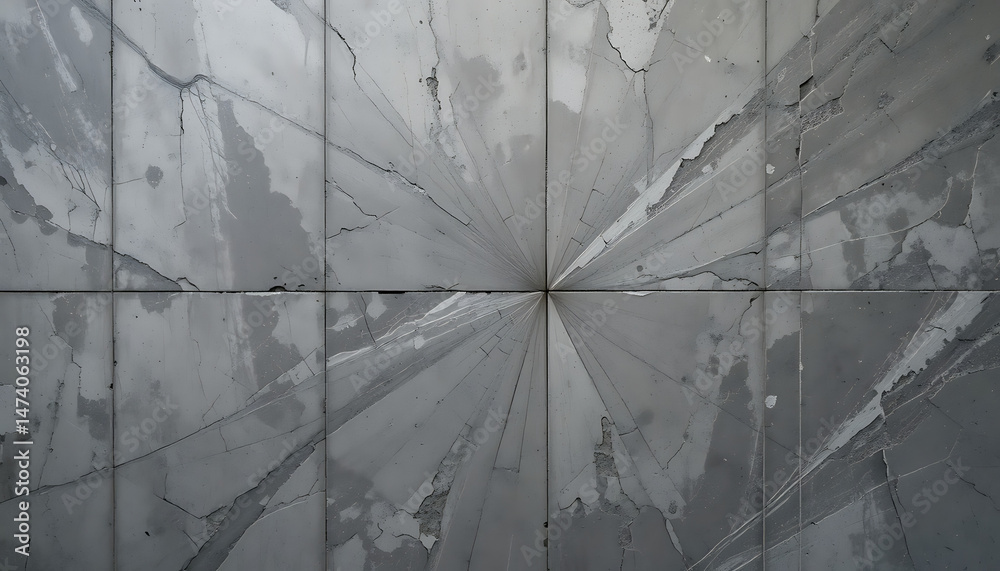 Obraz premium Abstract Grey Tile Pattern Distressed Concrete Texture