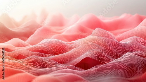 Abstract, undulating, rosy-toned landscape