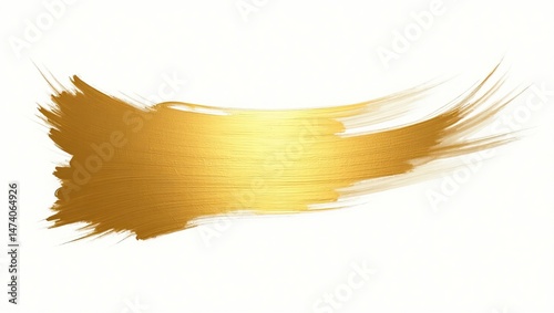 strokes of a rich, shiny metallic gold hue
