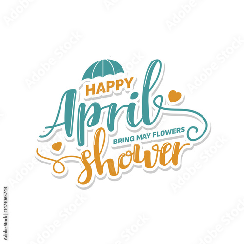 April shower lettering vector design