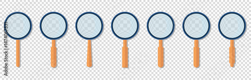 Magnifying glass or lupe icon collection in a flat design. Vector illustration