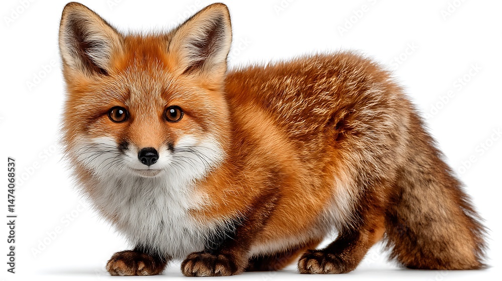Obraz premium Adorable Red Fox Kit with Studio Shot, Wildlife, and Cute.