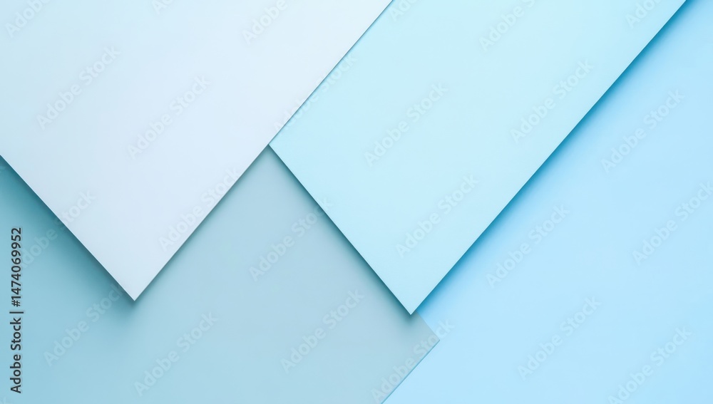 Abstract geometric design with overlapping light blue and gray paper shapes. Layered, cool tones, creating a soft, contemporary aesthetic Abstract geometric design with overlapping light blue and gray paper shapes. Layered, cool tones, creating a soft, contemporary aesthetic