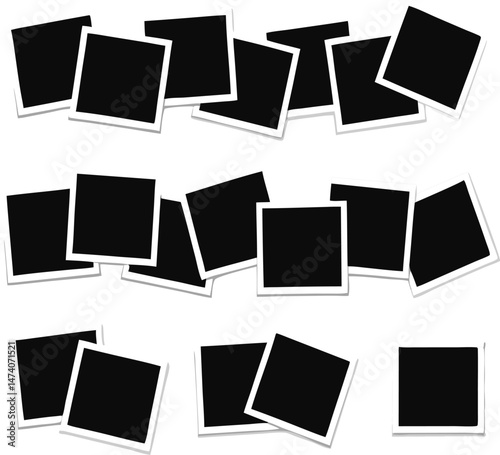 Collage template photo frames set. Vector illustration