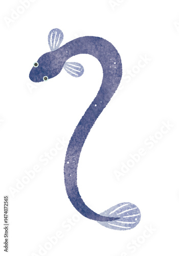 うなぎ　ウナギ　鰻　水彩イラスト