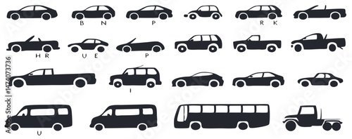 Car body types vector illustration