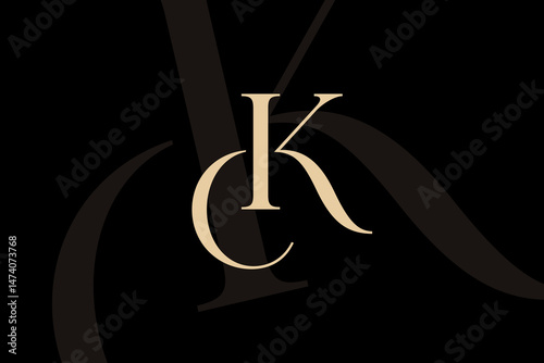 KC or CK letter logo icon design. Classic style luxury initials monogram.