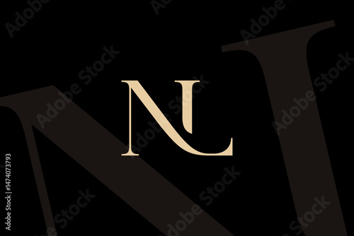 NL or LN letter logo icon design. Classic style luxury initials monogram.