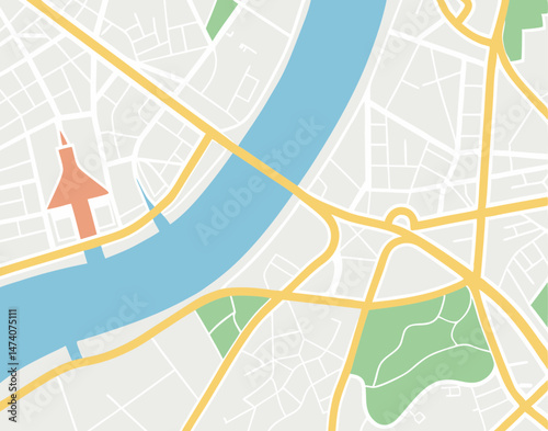 City map. GPS. Vector illustration
