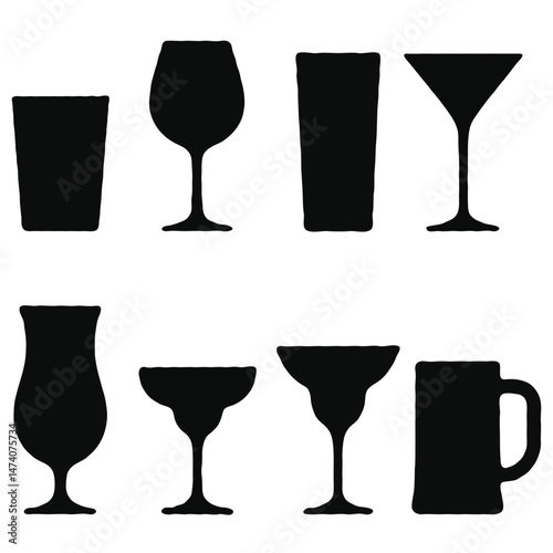 Drinks glasses silhouettes