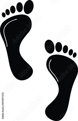 Human footprint icon. Stock vector.