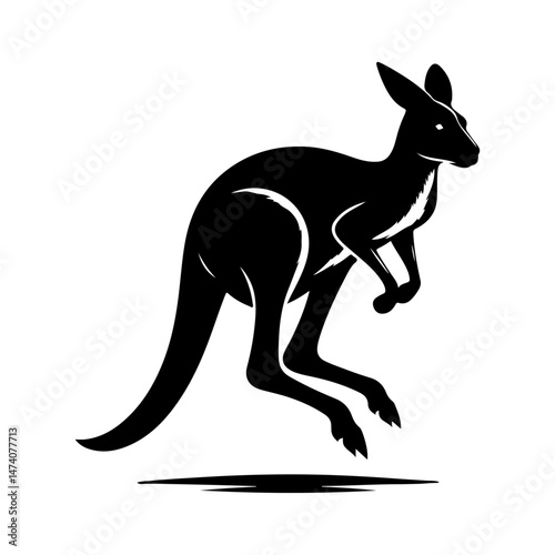 Kangaroo silhouette vector file.