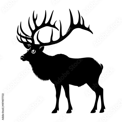 christmas wildlife silhouette vector file.